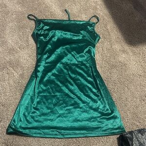 Emerald Green Satin Slip Dress